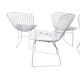 Vintage white wire chair in Bertoia style