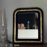 Miroir ancien noir et doré