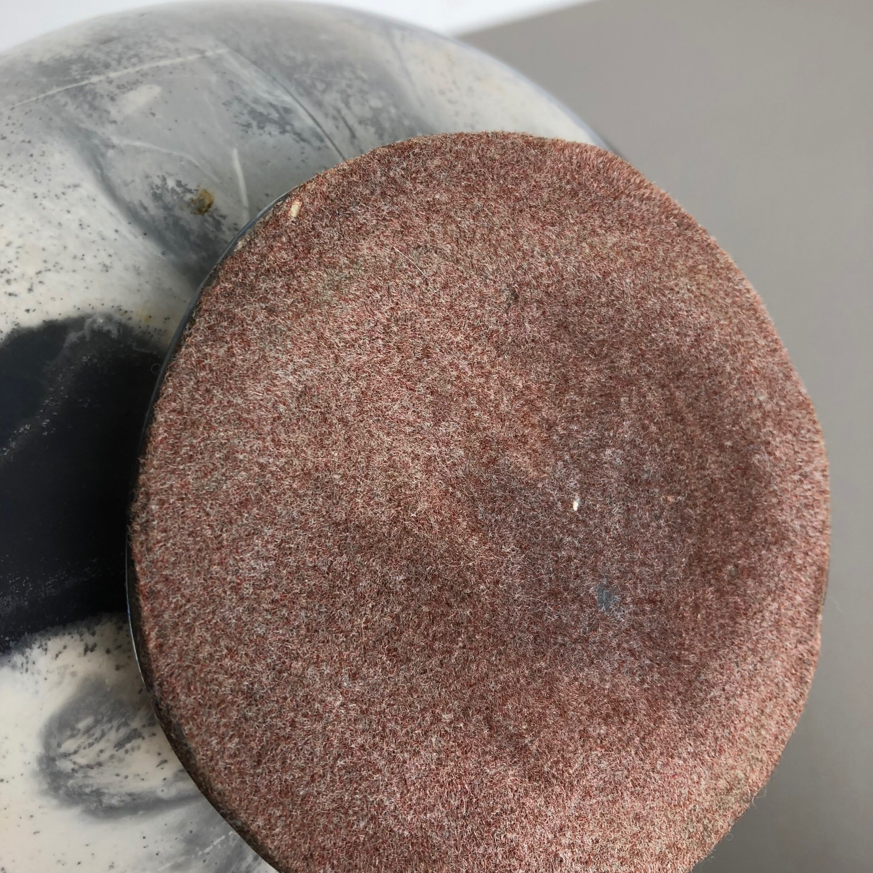 Set of 3 grey ceramic studio pottery vase objects by Otto Keramik, Germany 1980s