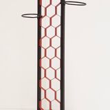 VINTAGE 1960 METAL BLACK & RED PLANT STAND PLANTER 60S