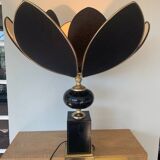 ▪️The Dolphin Lamp Jennings Lotus Lampshade Hollywood Rengency