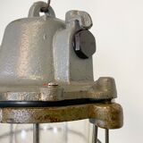 Grey Industrial Cast Iron Cage Pendant Light, 1960s