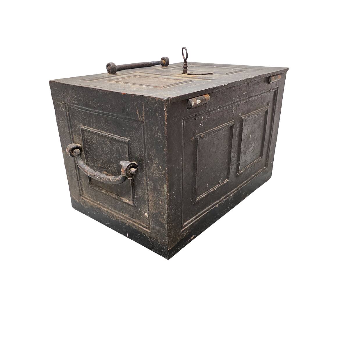 Antique English Cast Iron Safe, mid 1800s