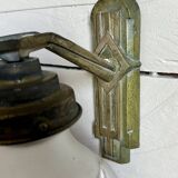 Art Deco wall lamp in metal and glass