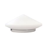 Round white glass ceiling lamp, Penko Pieńsk, Poland 1970s