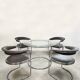Modern vintage chrome tubular dining chairs & table