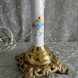 Antique lamp in bronze and ceramic