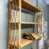 Vintage wall rattan shelf
