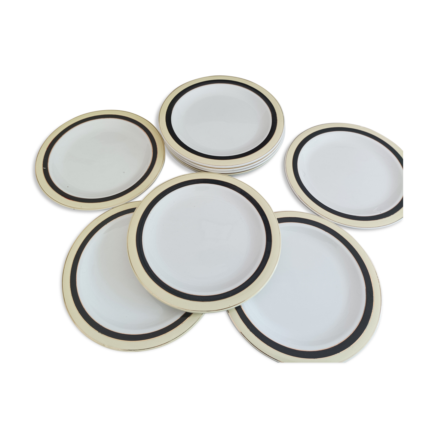 Lot de 11 assiettes plates, 18,5 cm  Salins France Modèle Opaceline Texas Jaune