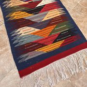Small Moroccan rug, kilim picaso, flat woven rug, decoration