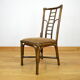 Série de 6 chaises en bambou & tissu 1980