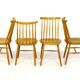 Set de 4 chaises "Pinnstol" en hêtre Suède 1960