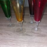 Set of 5 champagne flutes in murano glass