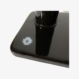 Black Candlestick Stand - VIntage Candle Holder Made From Black Shiny Ceramic From The Mid Century