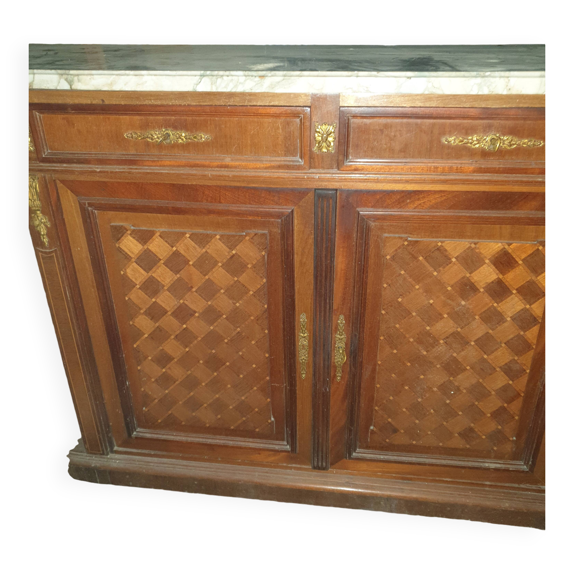 Half-moon buffet in Louis XVI style, mahogany.