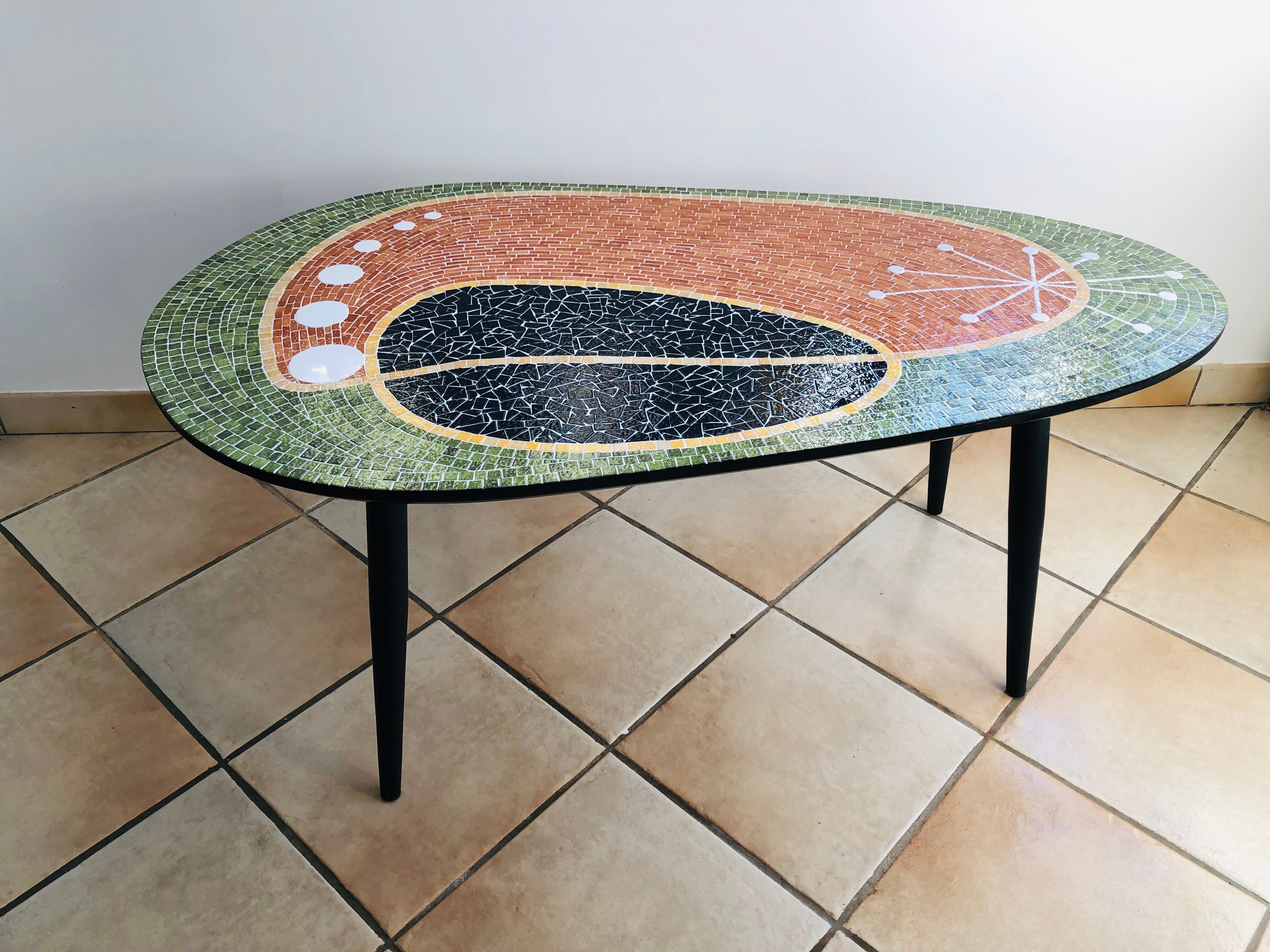 Mosaic coffee table design 50s/60s