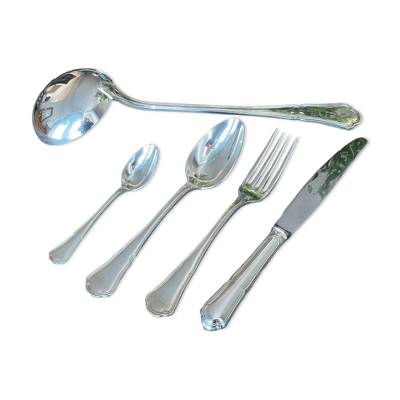 Ménagère Ercuis en métal argenté 49 pièces avec couteaux modèle Victoria