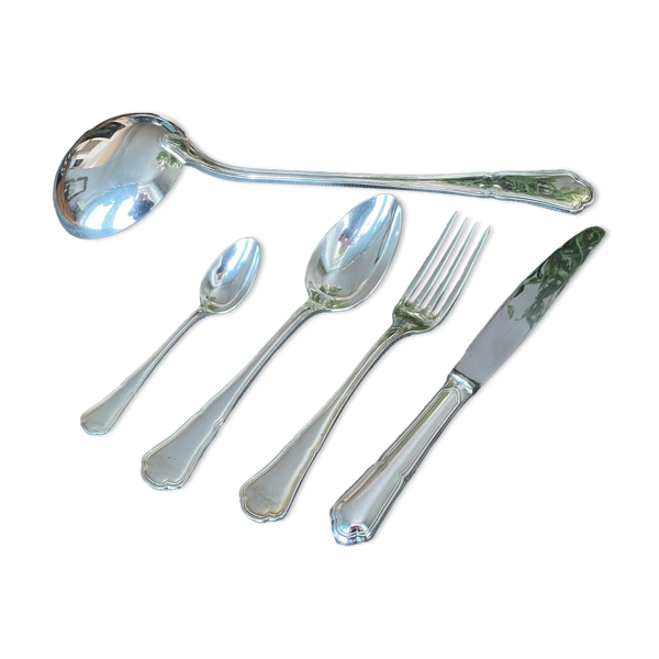 Ménagère Ercuis en métal argenté 49 pièces avec couteaux modèle Victoria