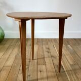 Tripod wood veneer side table 50-60s