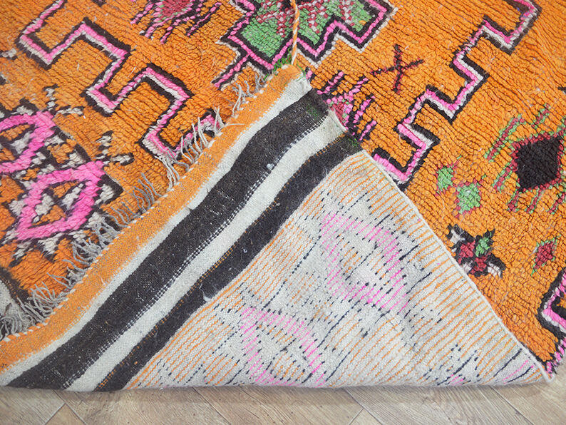 Vintage berber carpet orange 254 x 161 cm