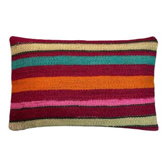 Vintage turkish kilim cushion cover, 30 x 50 cm