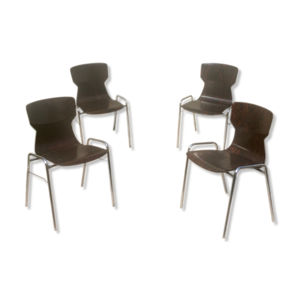 Lot de 4 chaises vintage OBO eromes