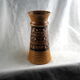 High arched vase, round hollow patterns and spikes, black and ocher seventies vibe - Bay Keramik - 70'
