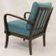 Art Deco curved wood armchair, 1950