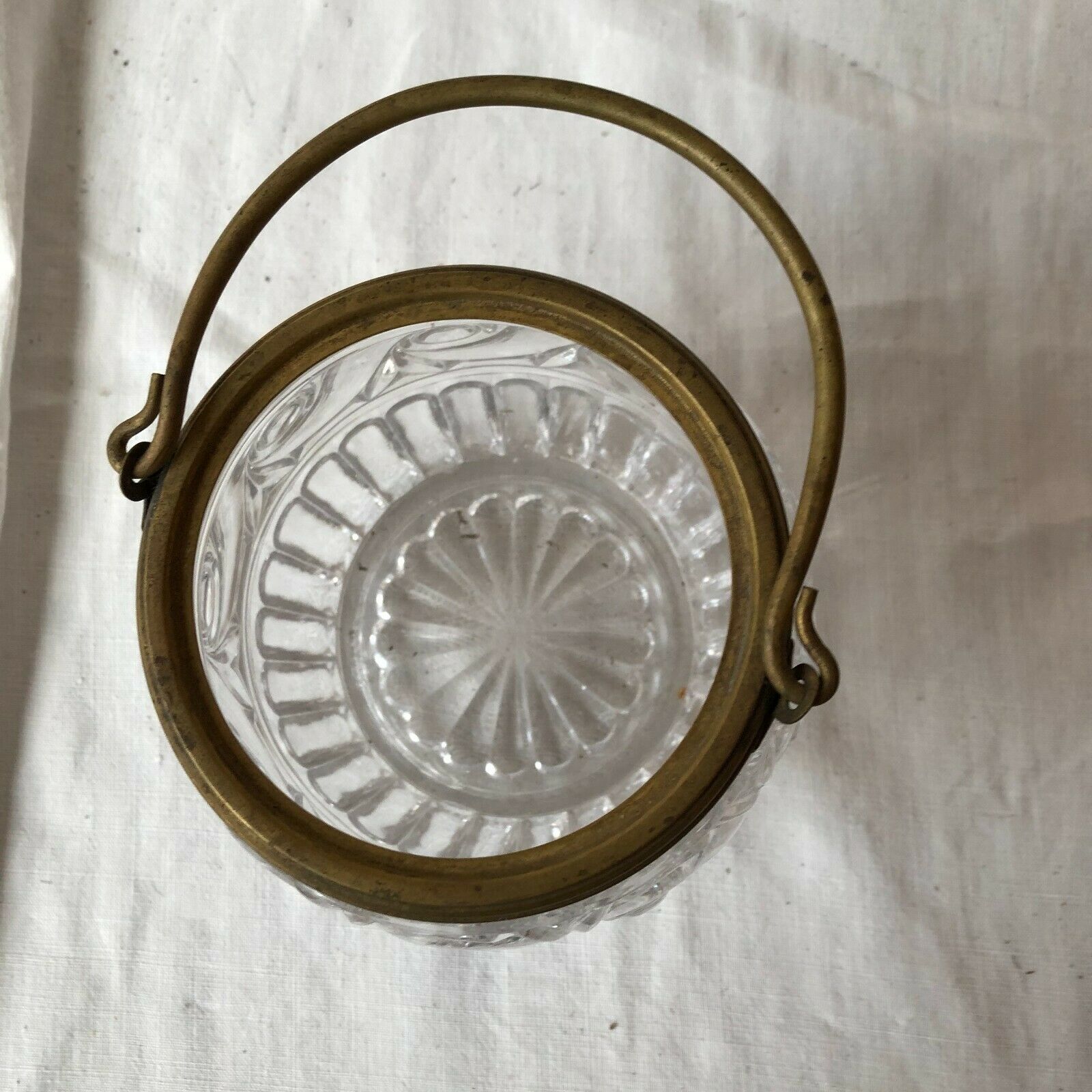 19th century glass or molded crystal ice bucket