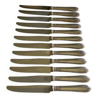 12 couteaux métal argenté . levert orfèvre