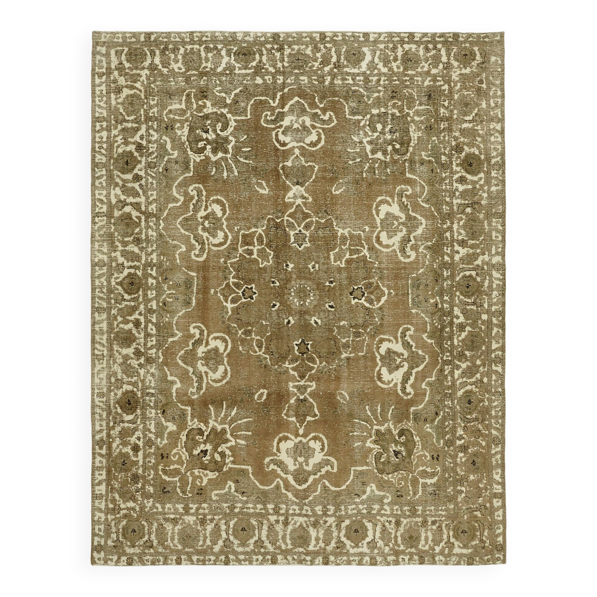 1980s 303 cm x 384 cm beige wool carpet