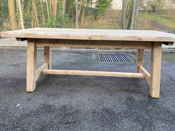 Table de ferme Georges Robert 1960 rénovée en pin massif brut 200cm