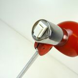 Très rare space age mid century vintage red & chrome lampe de bureau par kaiser germany