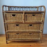Rattan chest of drawers