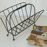 Porte-revues vintage / présentoir à disques en métal / kiosque à journaux des années 1960