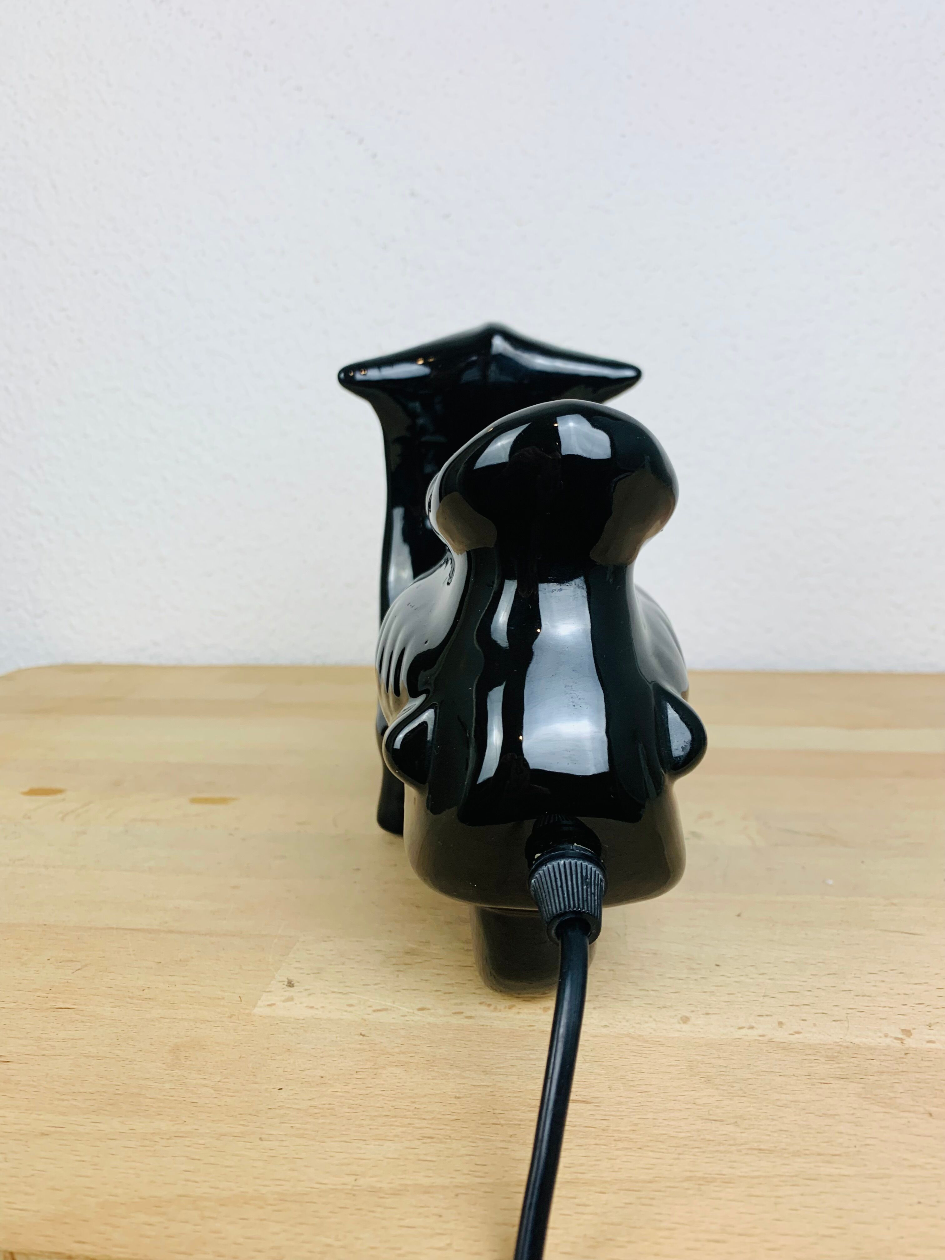 Lampe scooter céramique noire vintage