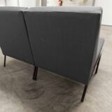 Airborne double bench seat restored foam and new fabrics + 2 matching cushions