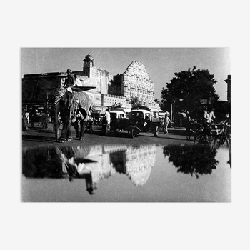 Jaipur, photograph of the palace of the winds and its reflection