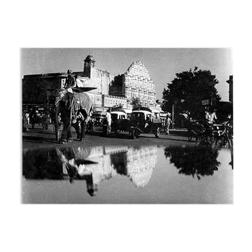 Jaipur, photographie du palais des vents et de son reflet