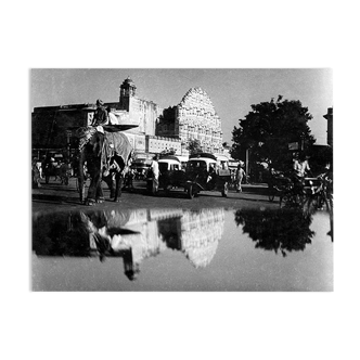 Jaipur, photographie du palais des vents et de son reflet