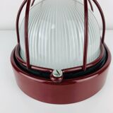 Prisma industrial bulkhead wall light, red, vintage