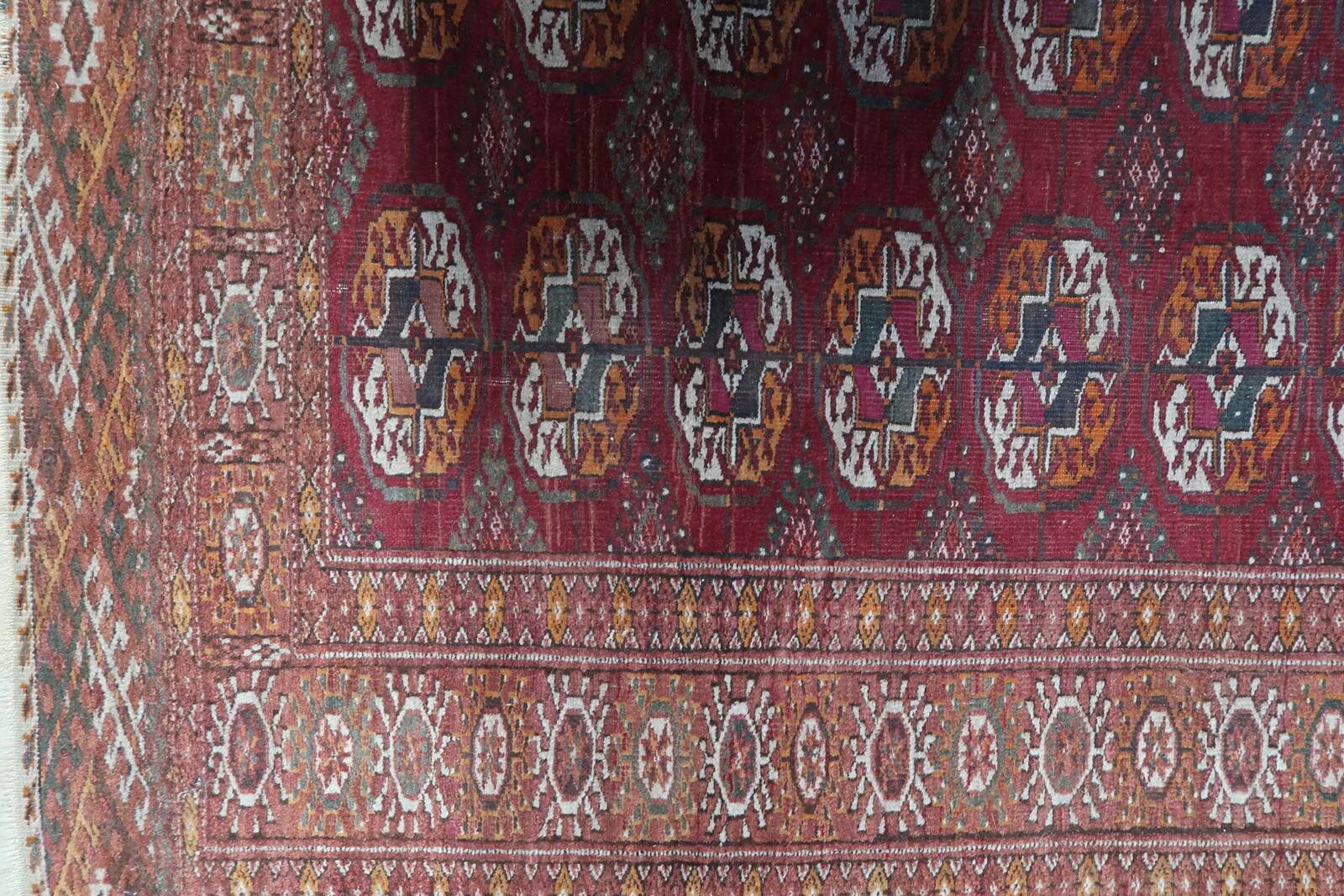 Tapis vintage ouzbek Boukhara fait main 128 cm x 183 cm années 1920