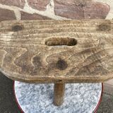 Tripod trading stool, Alsace peasant art, France 1920