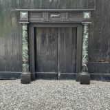 Napoleon III fireplace in black Belgian marble and antique green, circa 1880