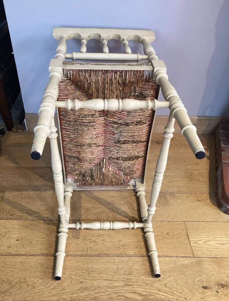 Straw-seated bench, late 19th/early 20th century (formerly a piano bench)