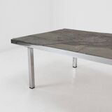 Brutalist Coffee Table Handmade and signed by Pia Manu, 1960s