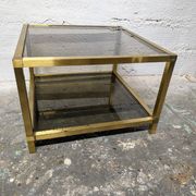Gold coffee table and smoked glass