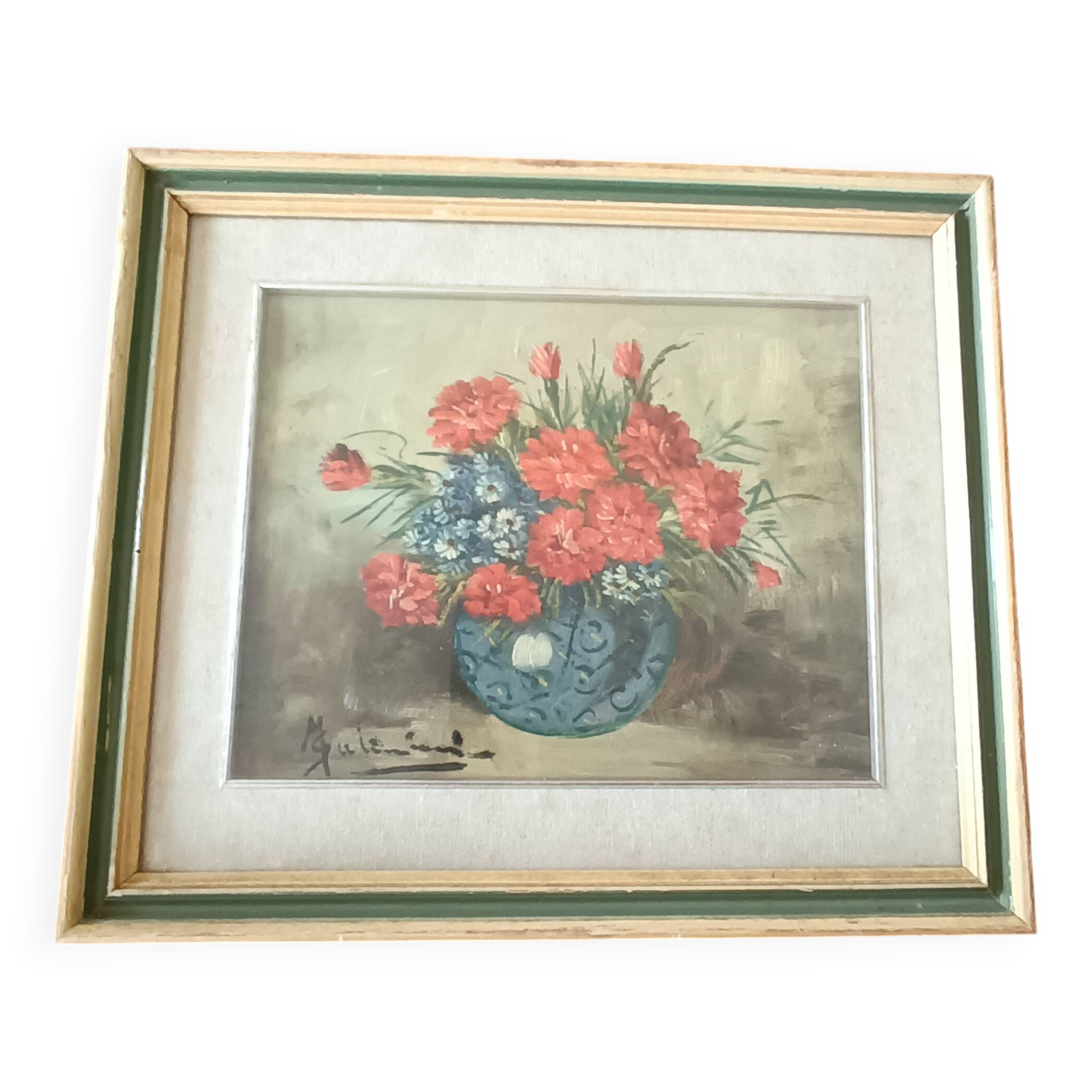 PEINTURE À L'HUILE SUR FLEURS DE TABLE MAURO SALIMBENI (MILAN 1874-1942 TURIN)