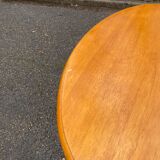 Round oval side table in carved solid wood from the 20th century.