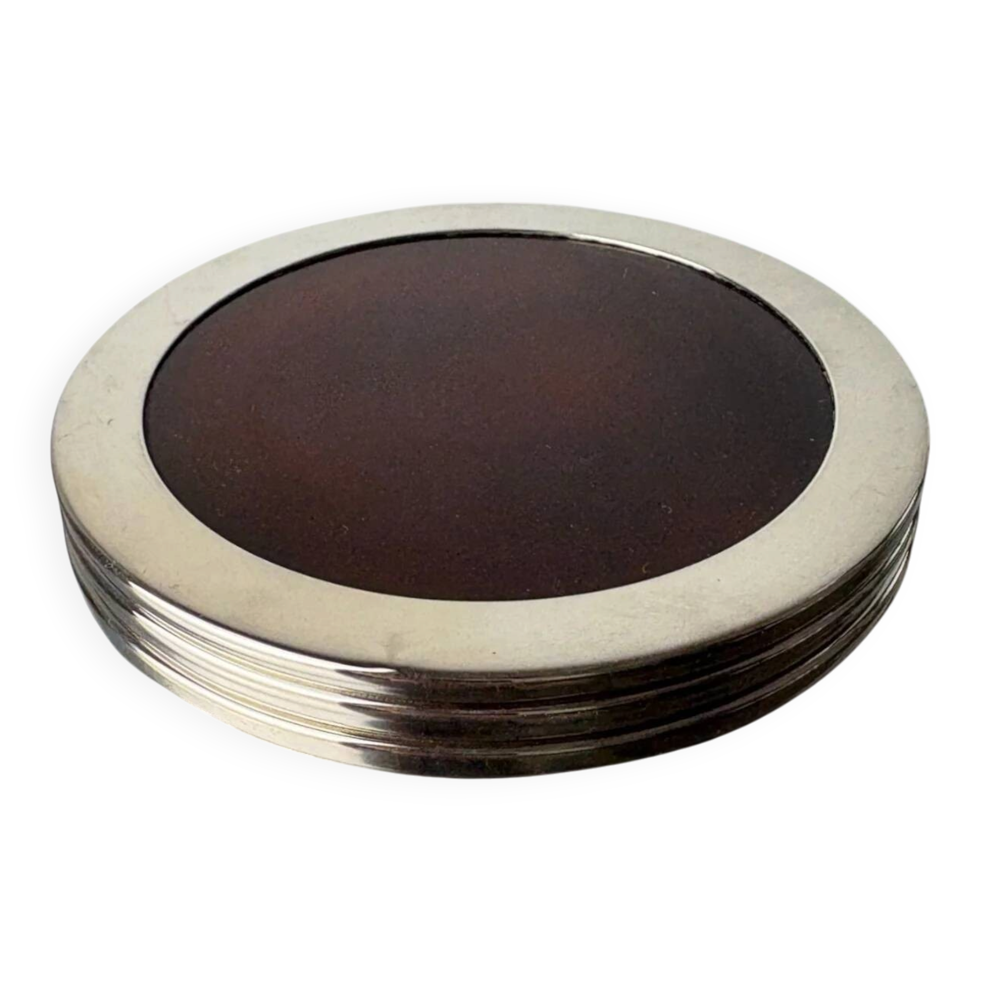 Faux tortoise shell Dior style bottle coasters, set of 3, Italy, 1970s